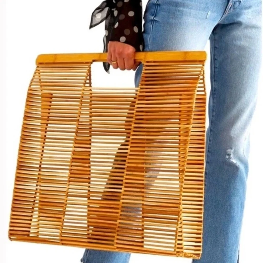 Stylish Cult Gaia Tan Bamboo Women's Bag - Picture 1 of 6